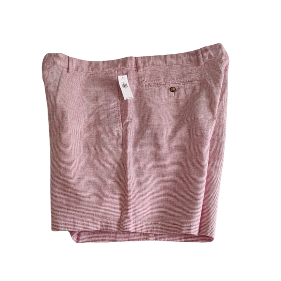 NWT Old Navy Size 40 Ultimate Slim Built In Flex Red Stripe Linen Blend Shorts - Picture 2 of 14